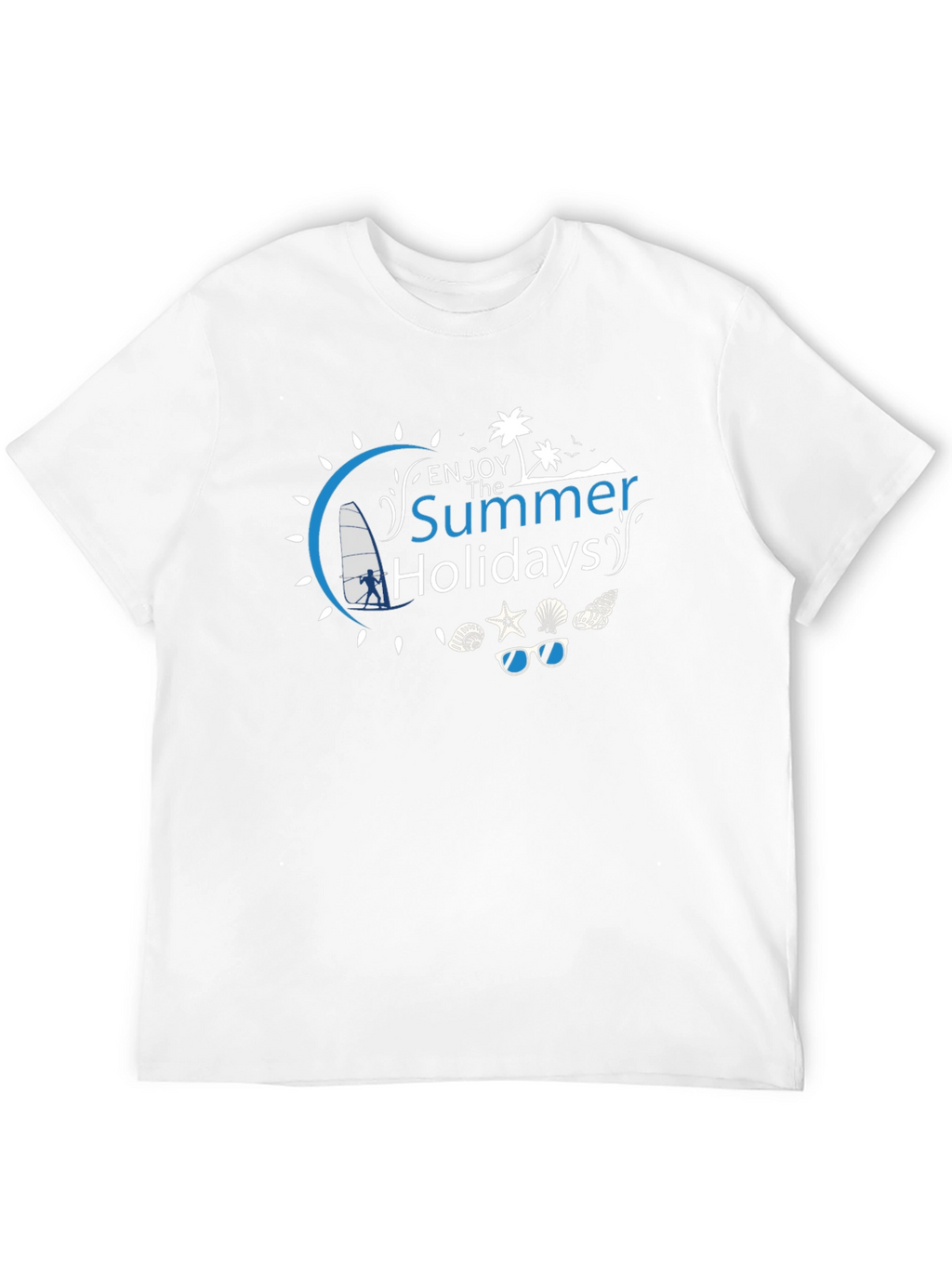 Summer Holiday Graphic Tee - Black Cotton T-Shirt