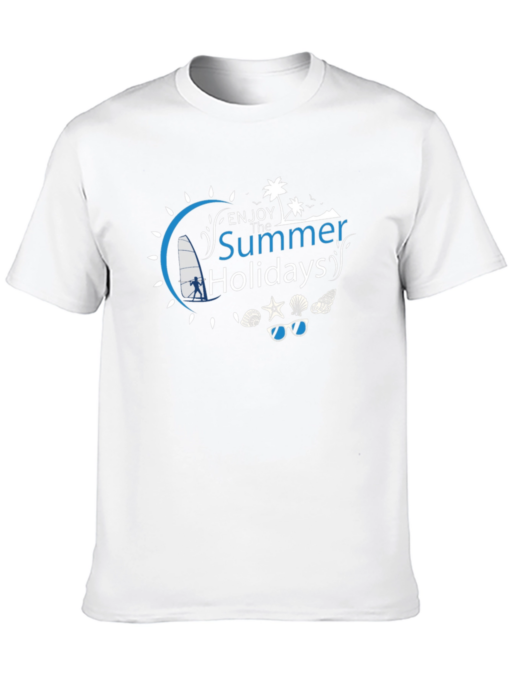 Summer Holiday Graphic Tee - Black Cotton T-Shirt