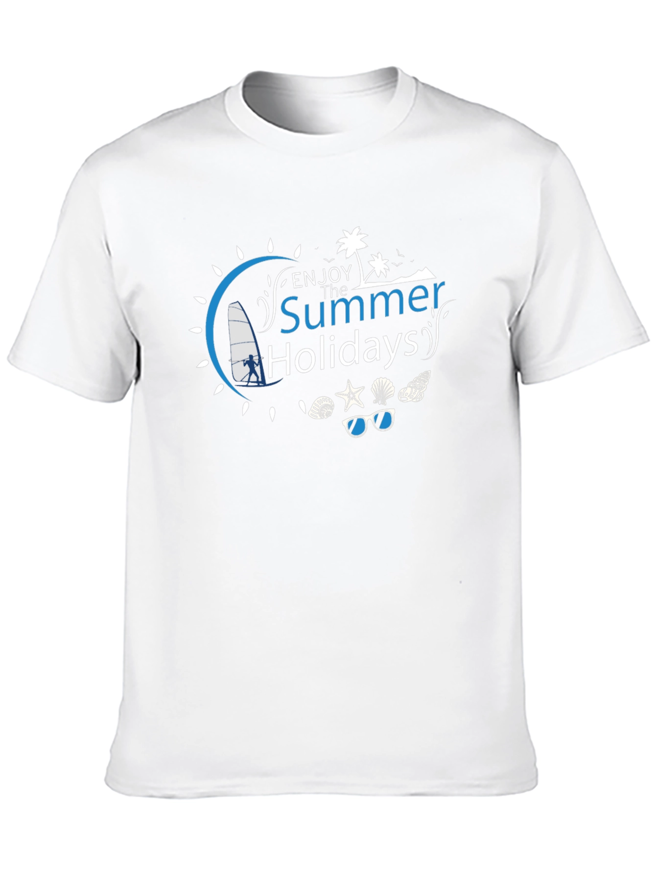 Summer Holiday Graphic Tee - Black Cotton T-Shirt