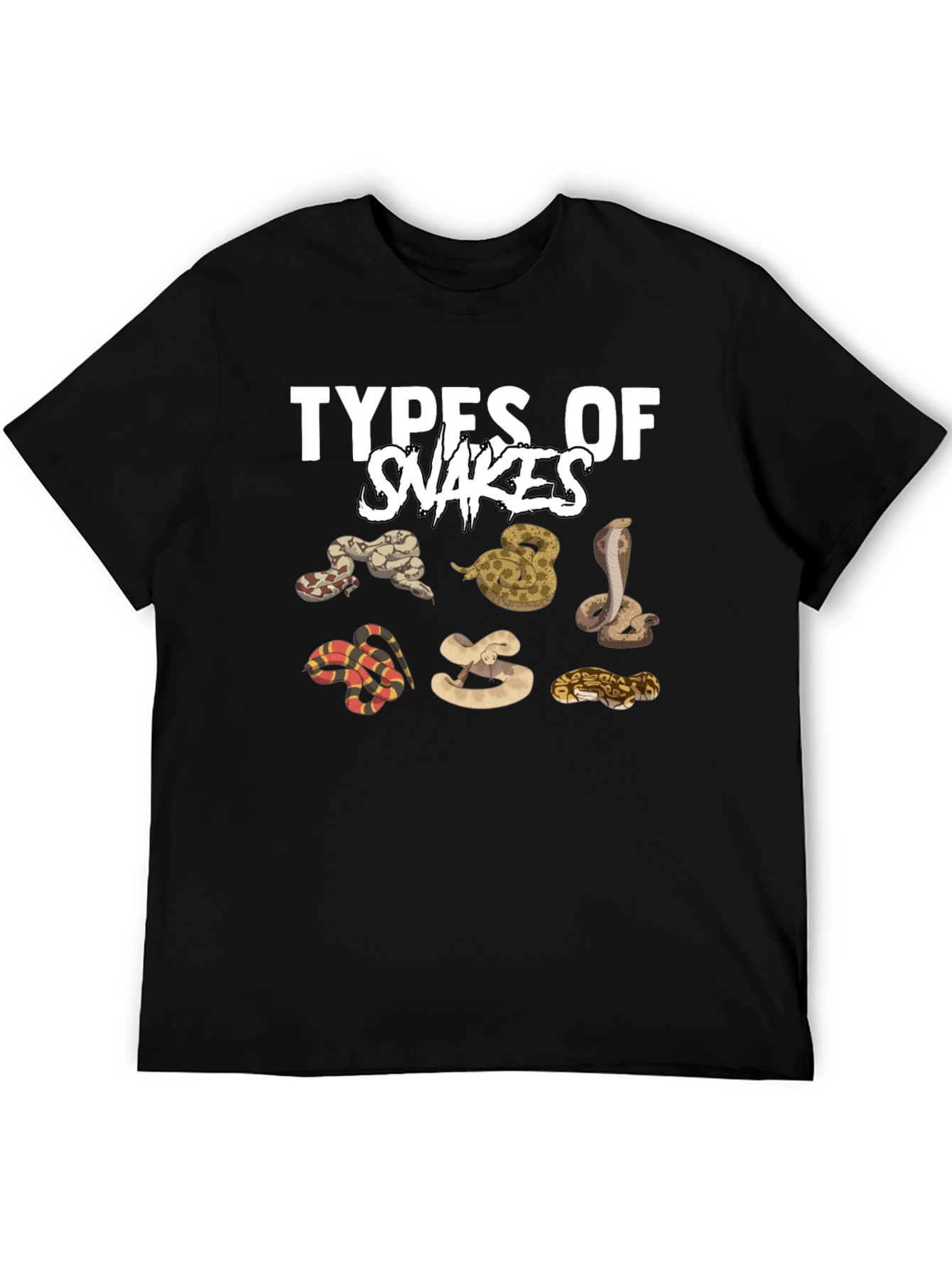 Types of Snakes Graphic Print T-Shirt