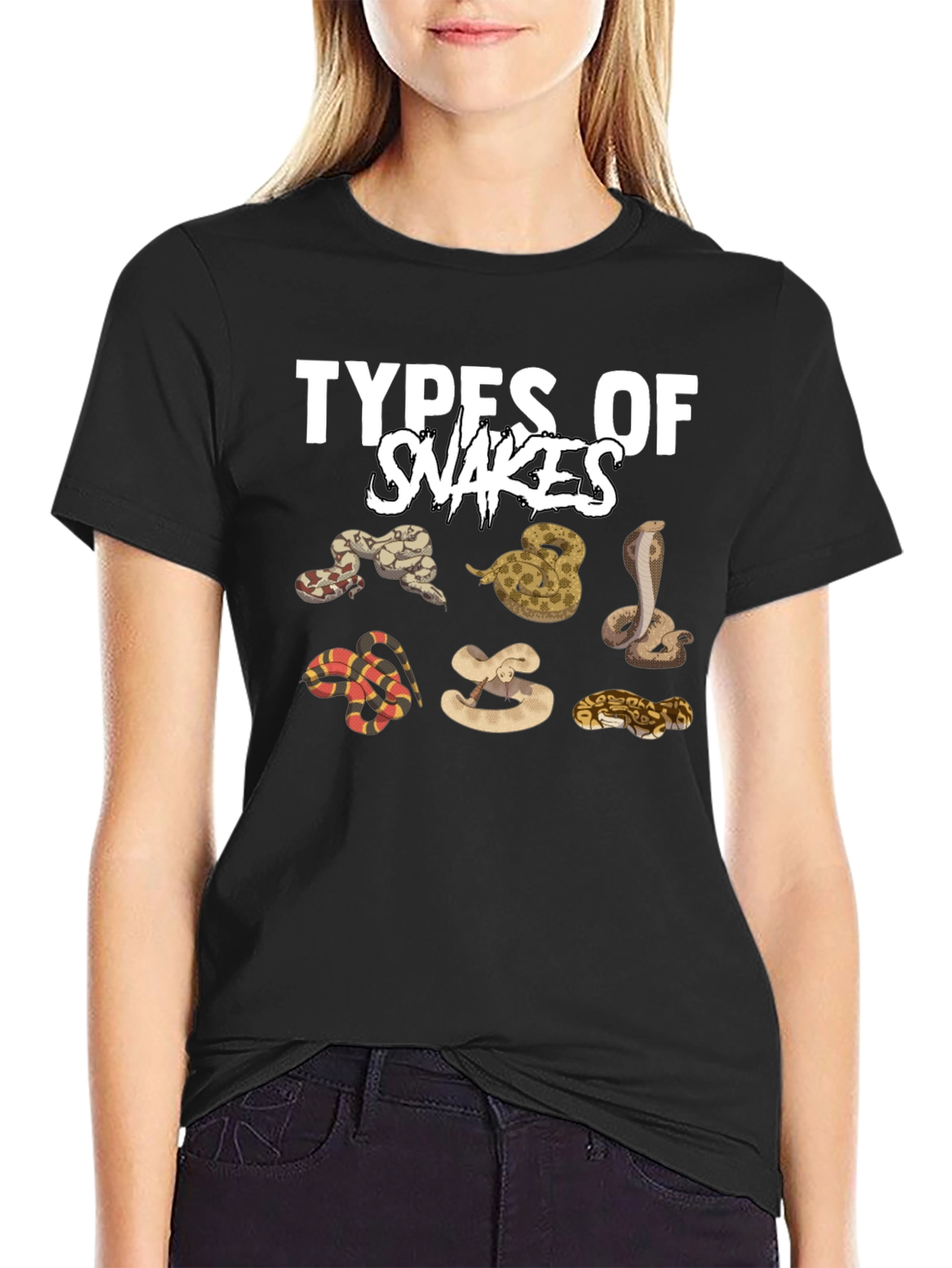 Types of Snakes Graphic Print T-Shirt