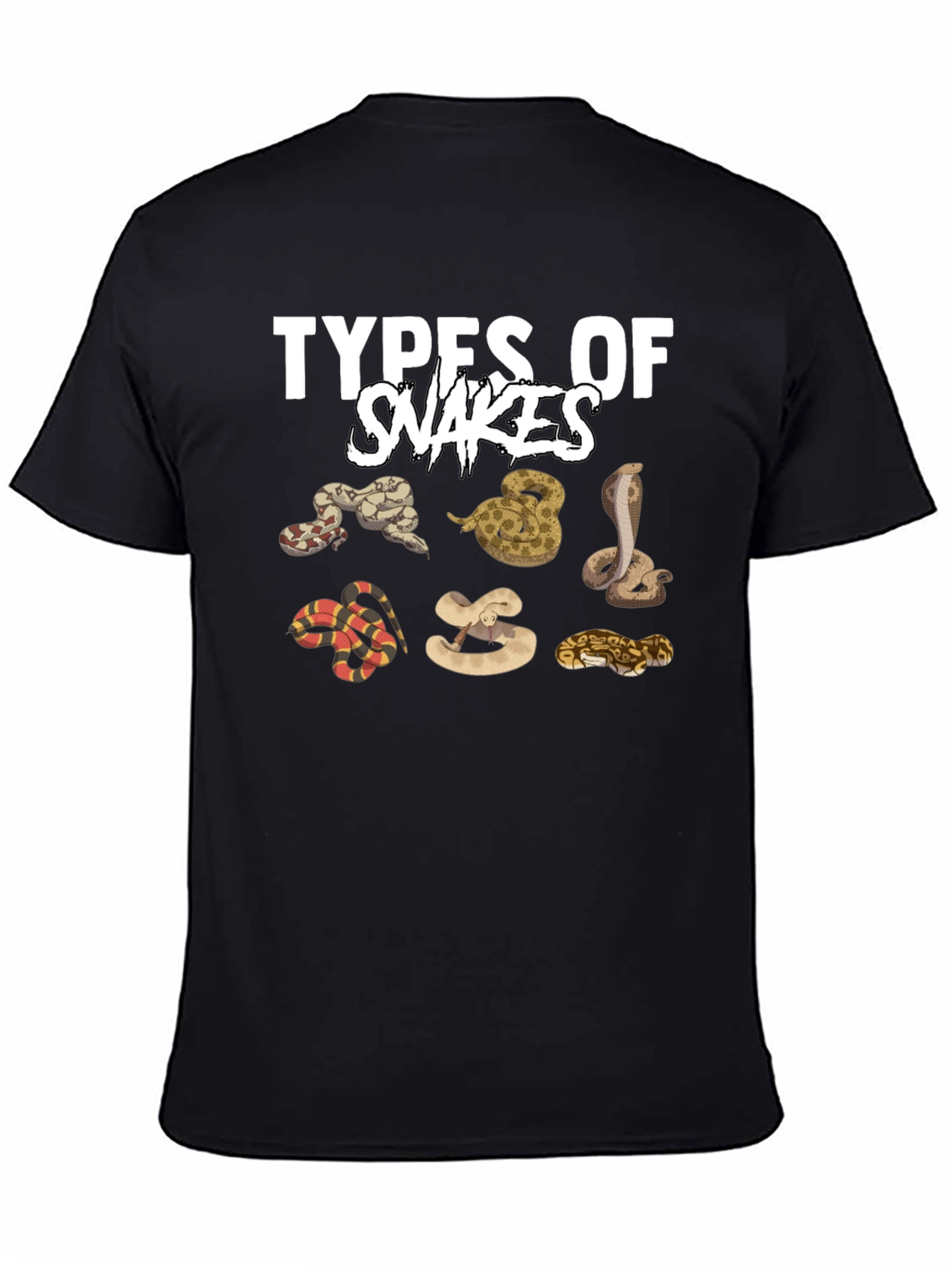 Types of Snakes Graphic Print T-Shirt
