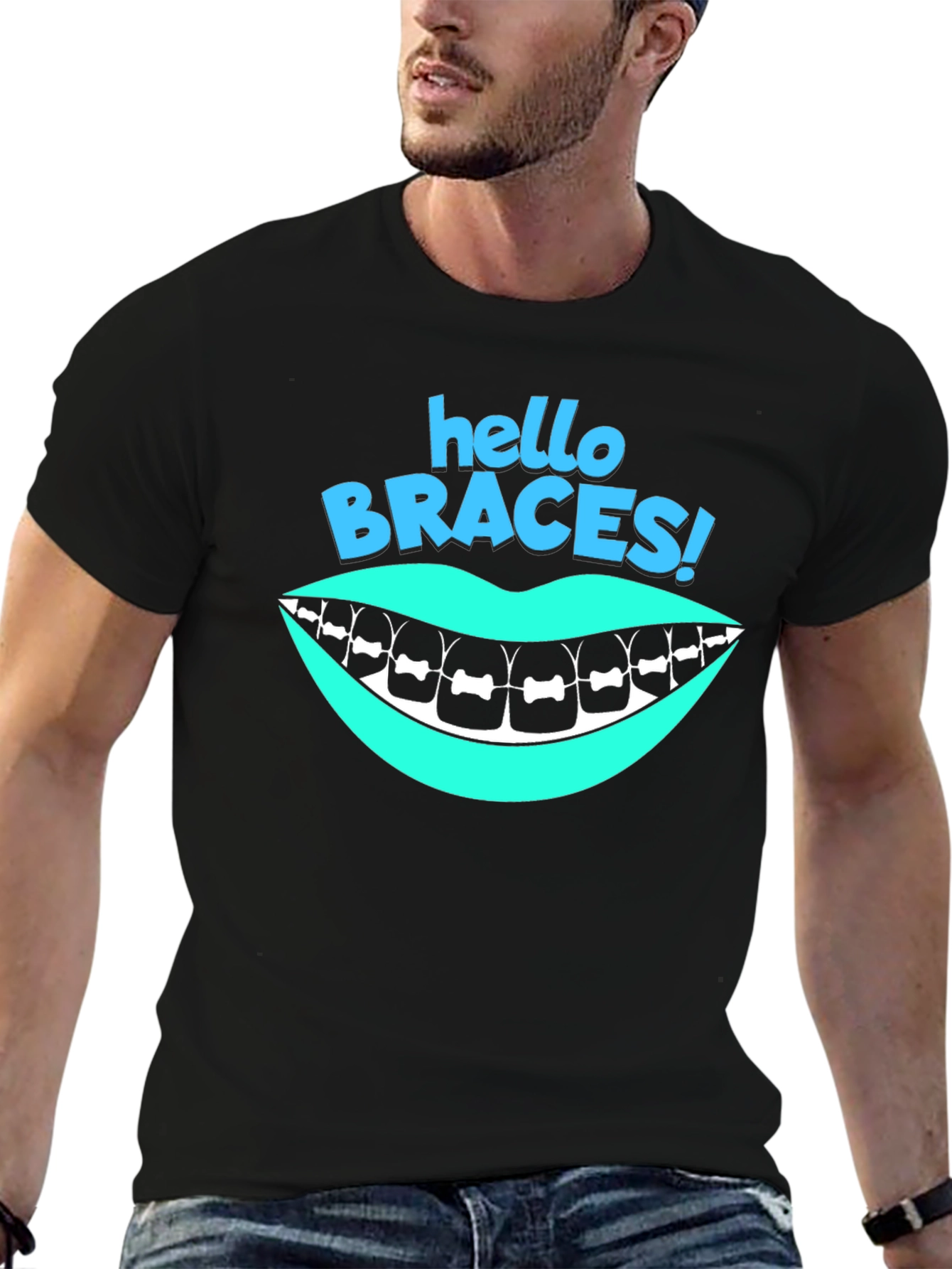 Hello Braces! Graphic T-Shirt - Black