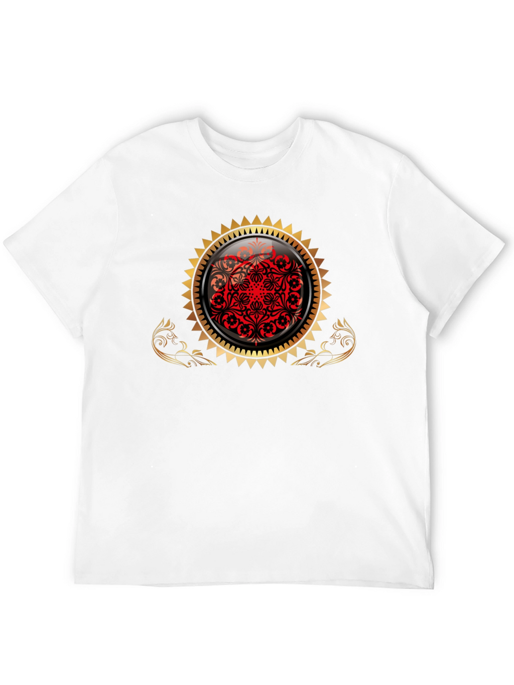 Stylish Black Tee with Ornamental Design