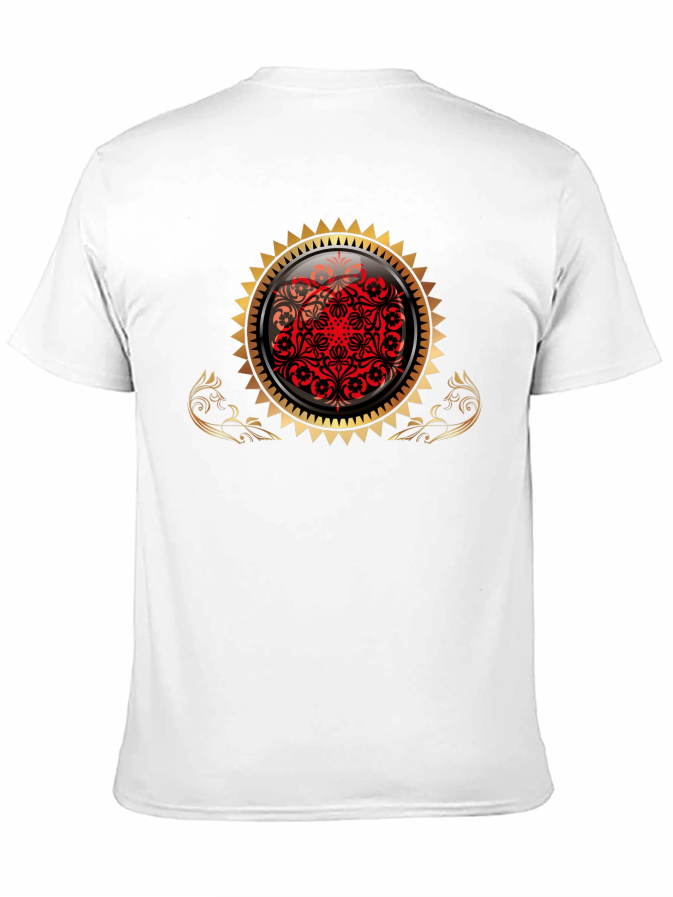 Stylish Black Tee with Ornamental Design
