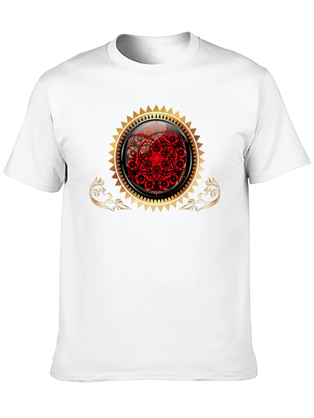 Stylish Black Tee with Ornamental Design