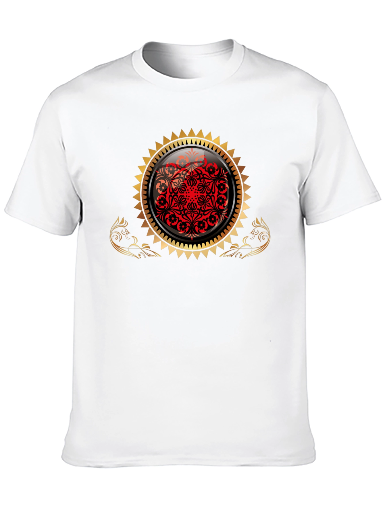 Stylish Black Tee with Ornamental Design