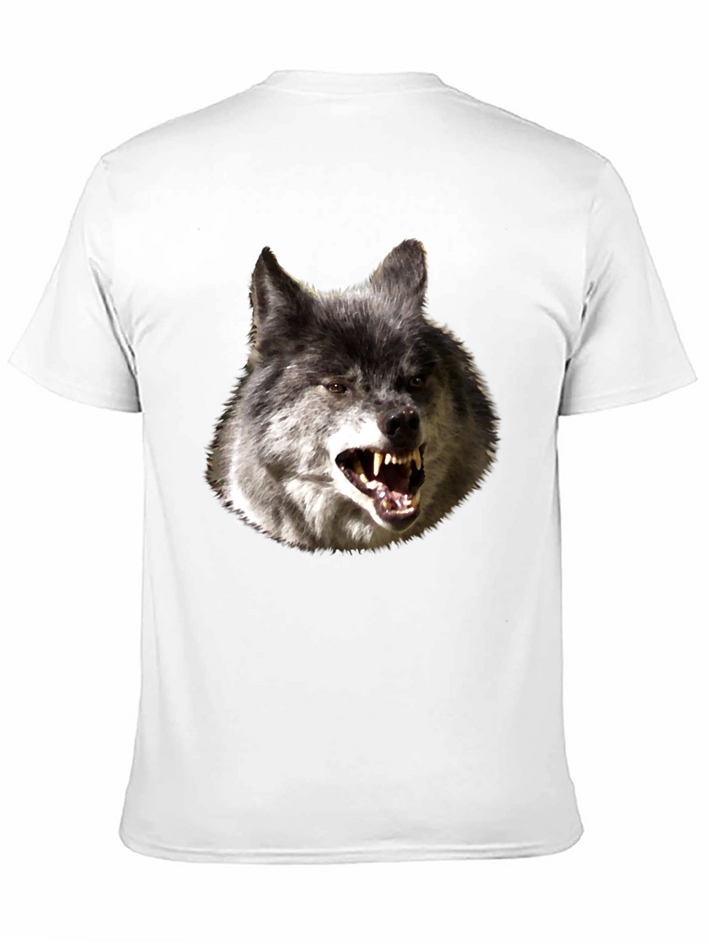 Mens Black T-Shirt with Wolf Graphic