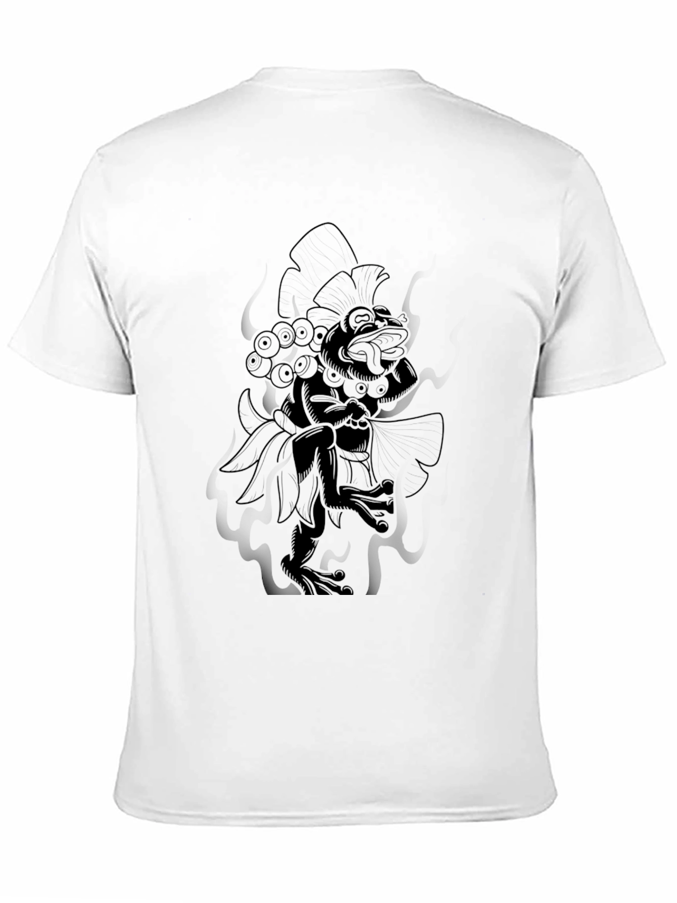Black Graphic Tee - Aztec Frog Design
