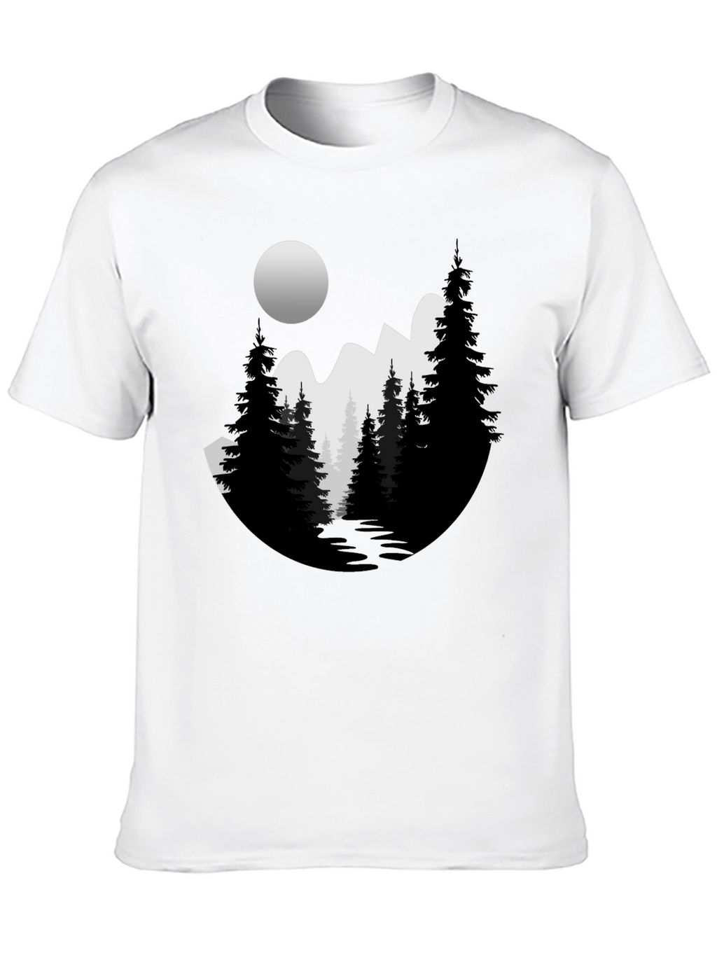 Mountain Moon Graphic Tee - Black