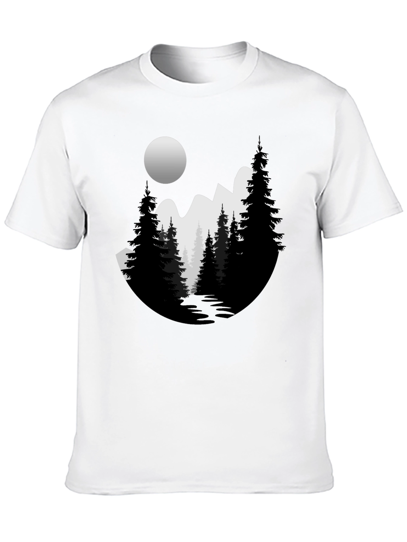 Mountain Moon Graphic Tee - Black