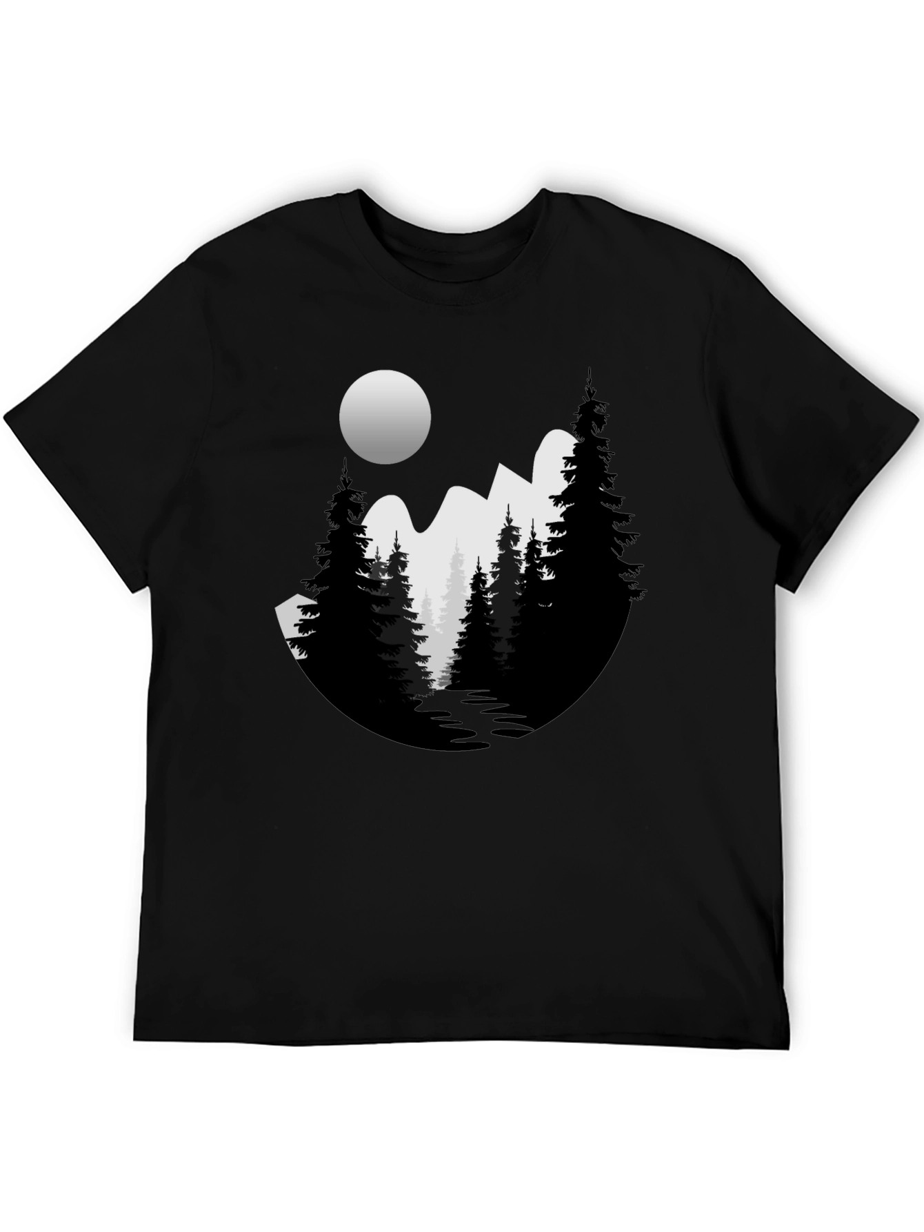 Mountain Moon Graphic Tee - Black