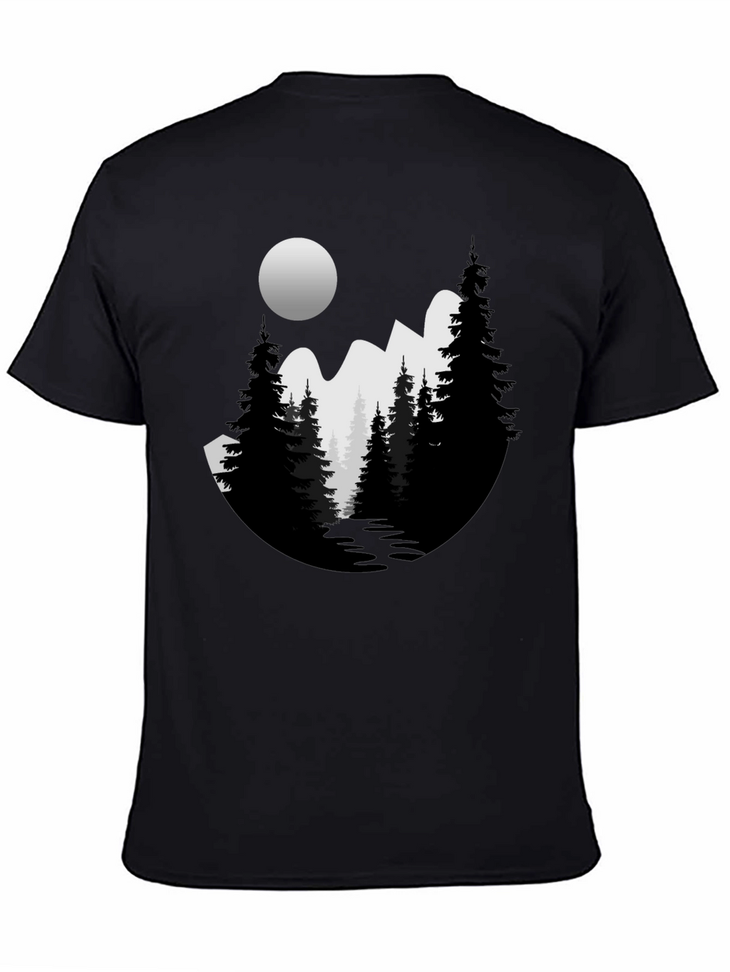 Mountain Moon Graphic Tee - Black