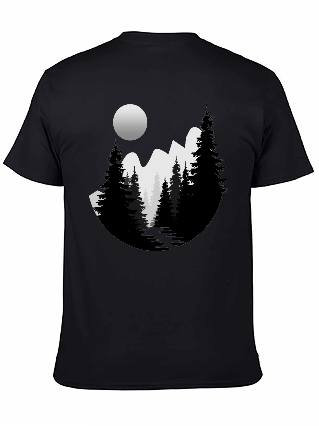 Mountain Moon Graphic Tee - Black