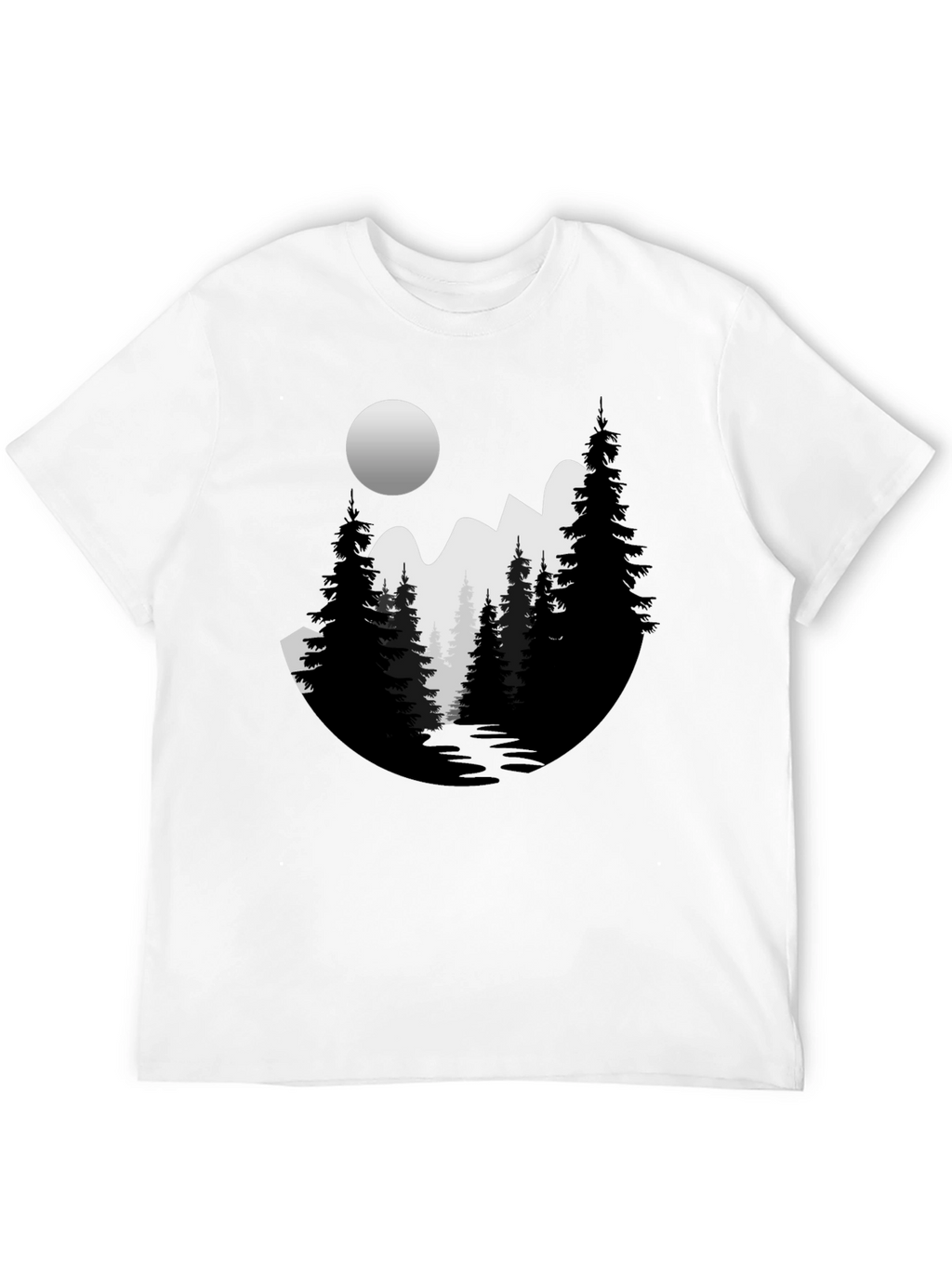 Mountain Moon Graphic Tee - Black
