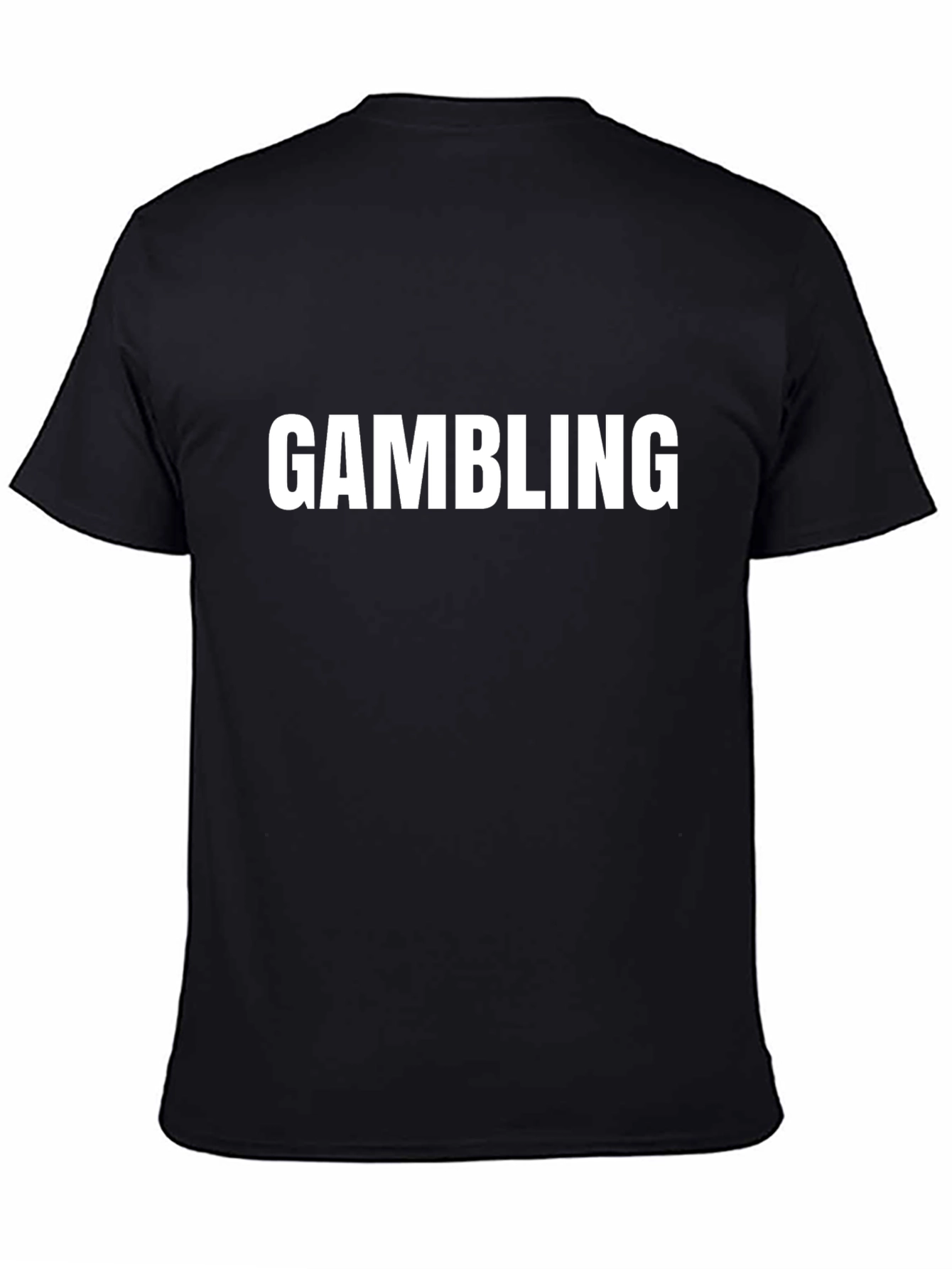 Gambling Graphic Tee - Black Crewneck T-Shirt