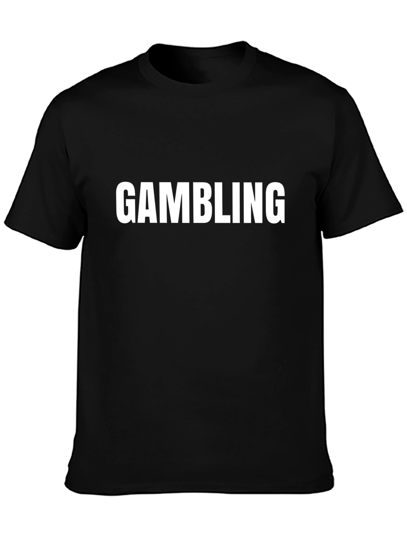 Gambling Graphic Tee - Black Crewneck T-Shirt