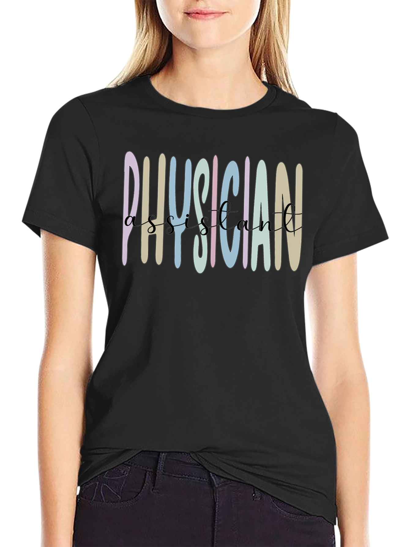 Physician Assistant Graphic Tee - Black Cotton Shirt