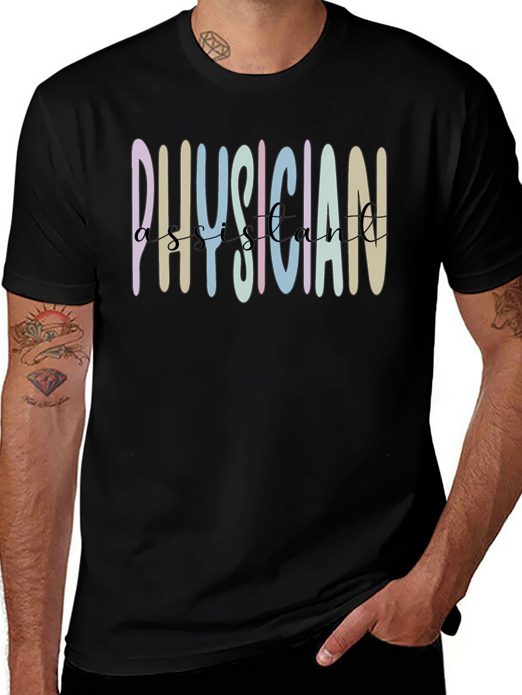 Physician Assistant Graphic Tee - Black Cotton Shirt