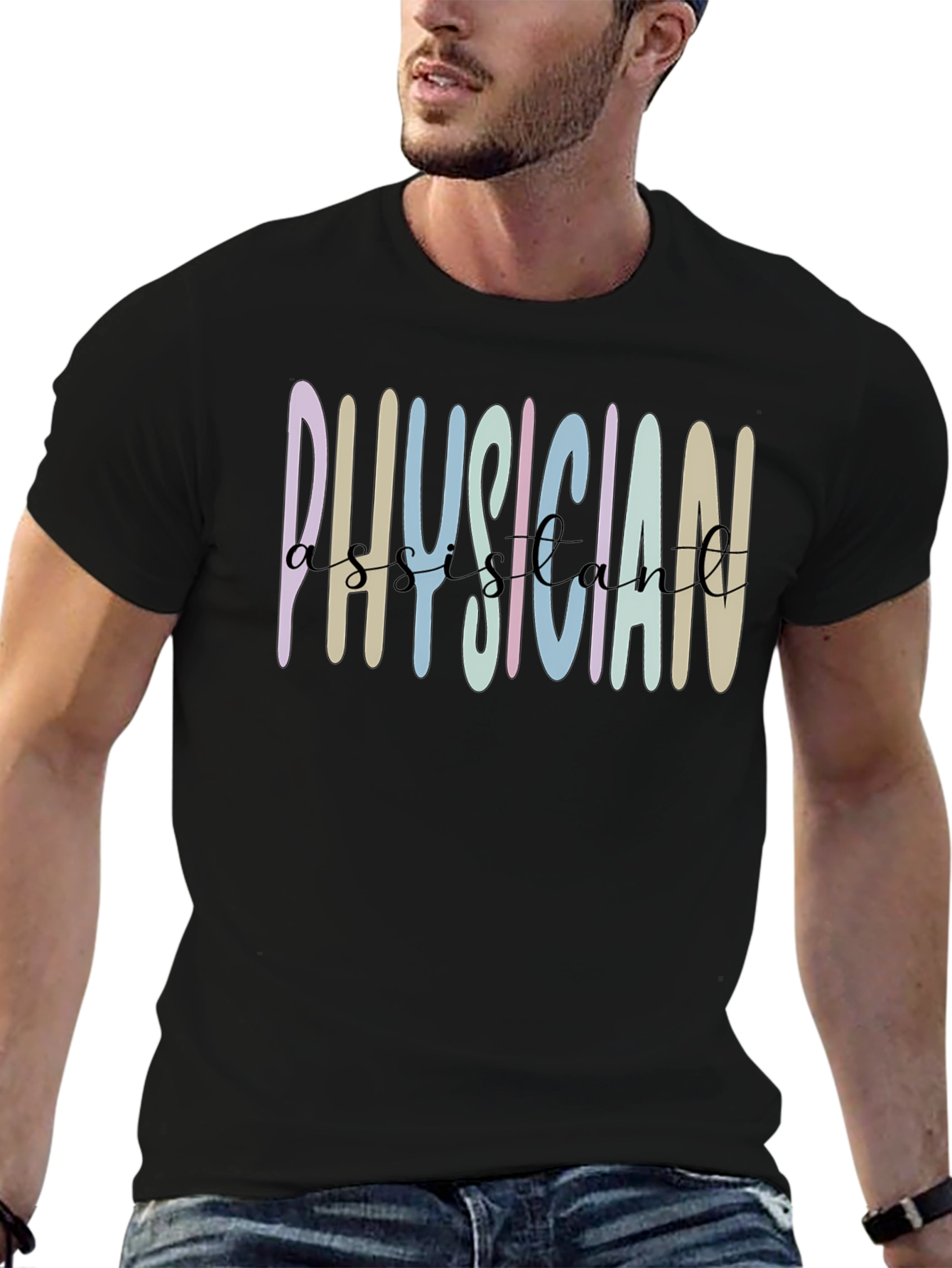 Physician Assistant Graphic Tee - Black Cotton Shirt