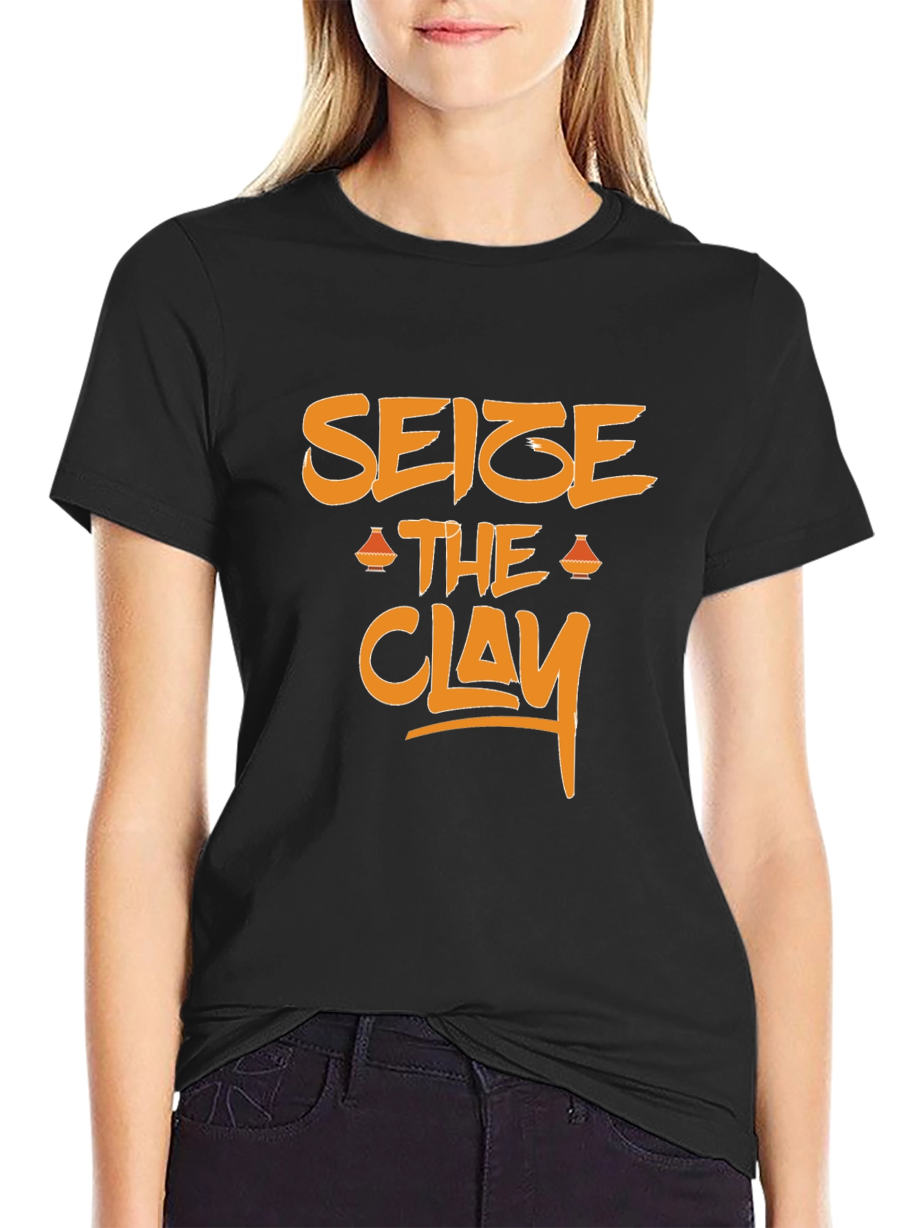 Seize the Clay Graphic Tee - Black Cotton T-Shirt