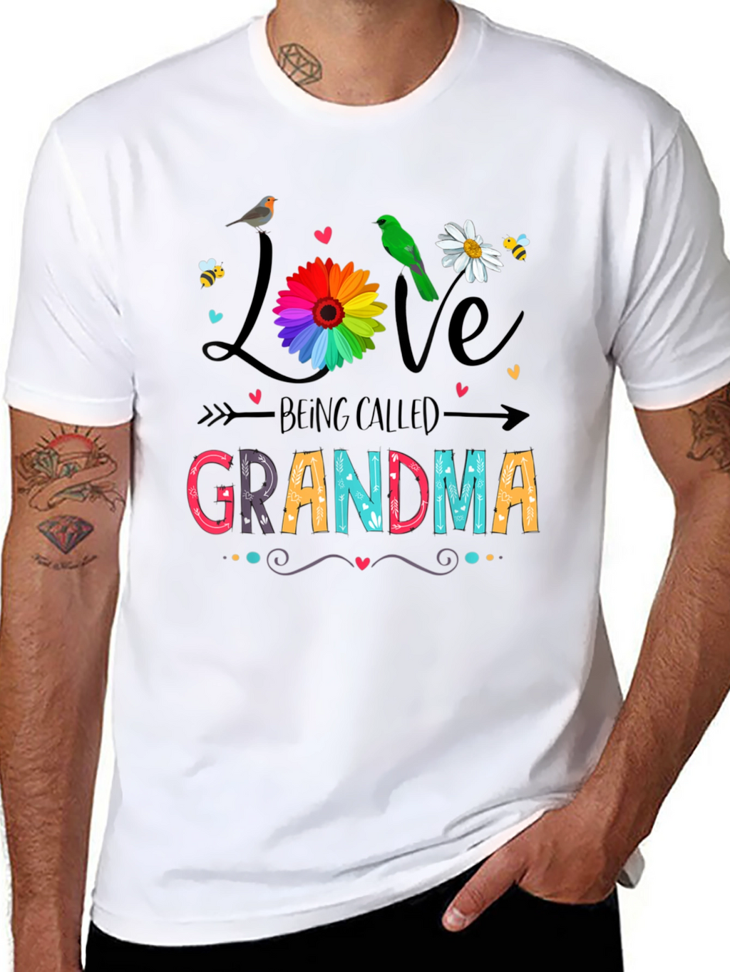 Love Being Called Grandma Black T-Shirt