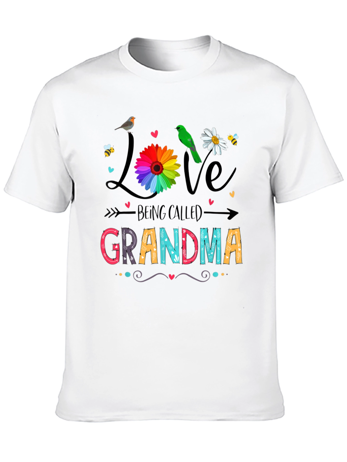 Love Being Called Grandma Black T-Shirt