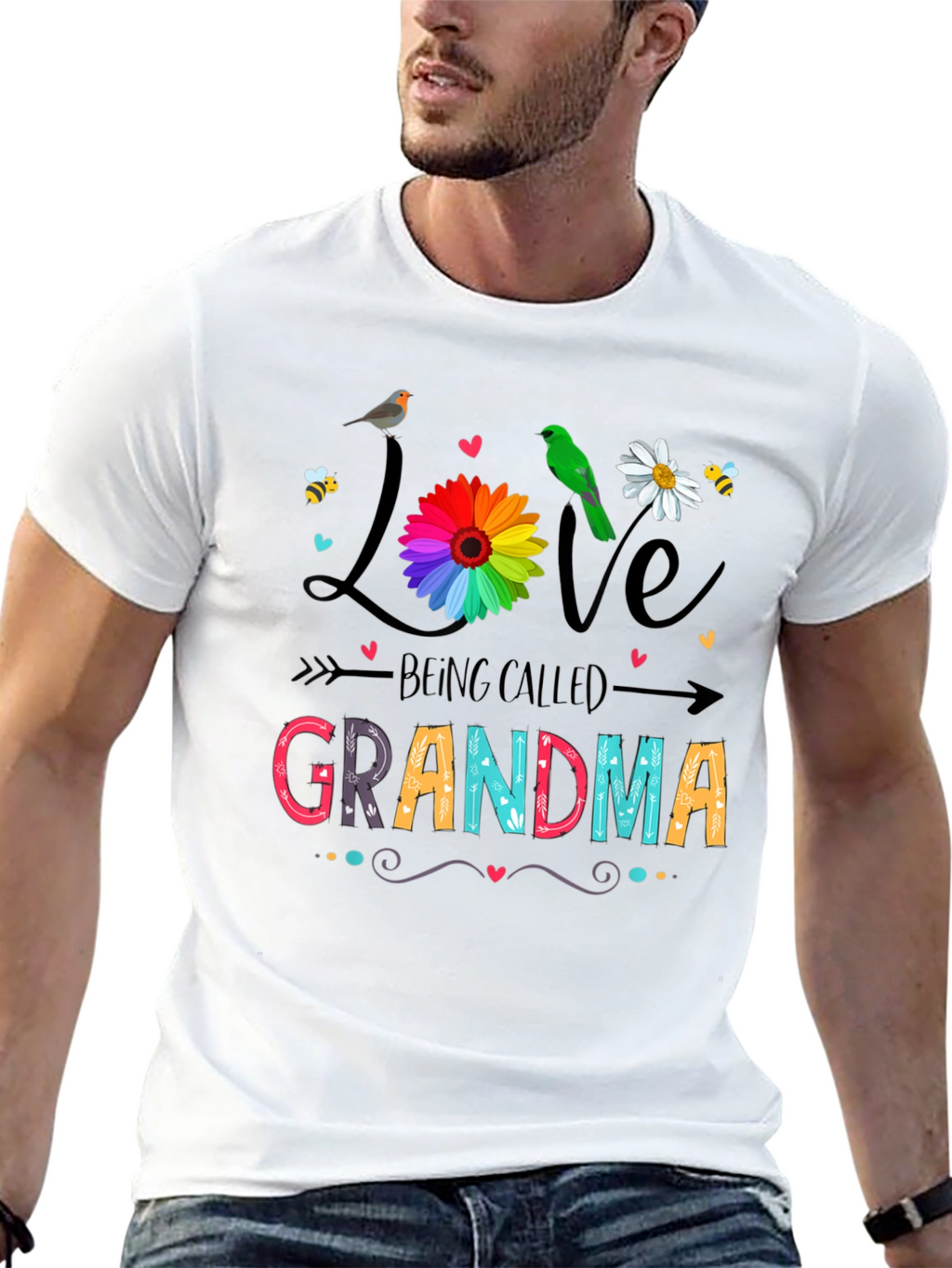 Love Being Called Grandma Black T-Shirt