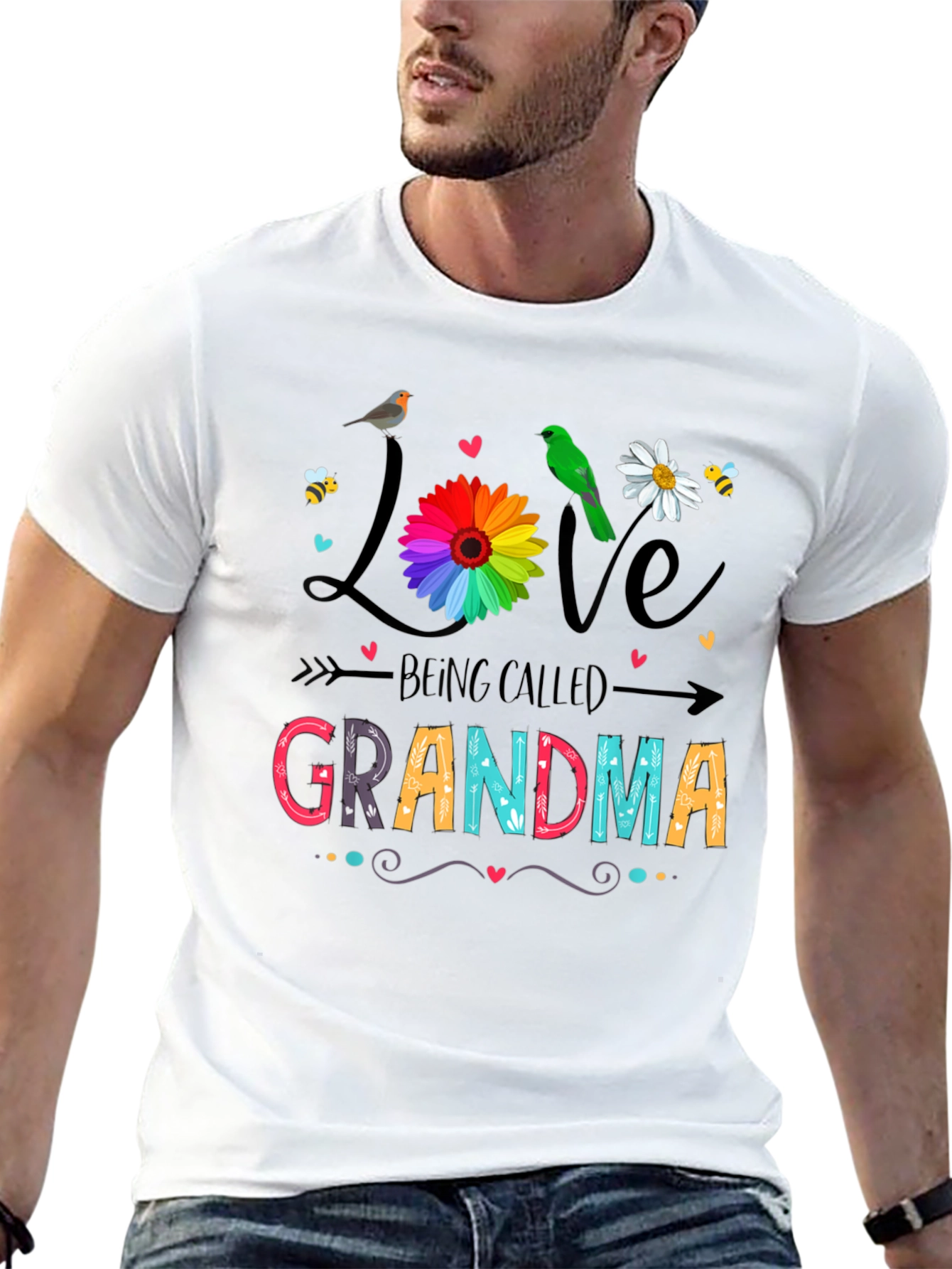Love Being Called Grandma Black T-Shirt