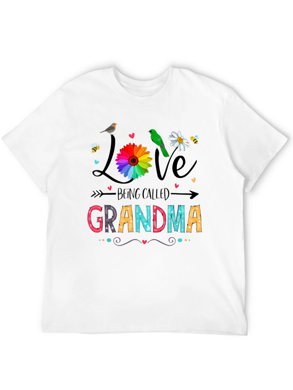Love Being Called Grandma Black T-Shirt
