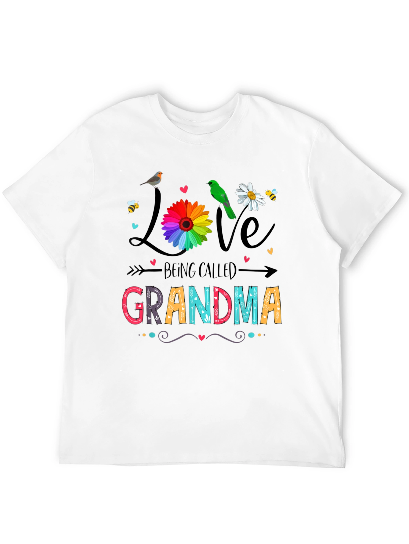 Love Being Called Grandma Black T-Shirt