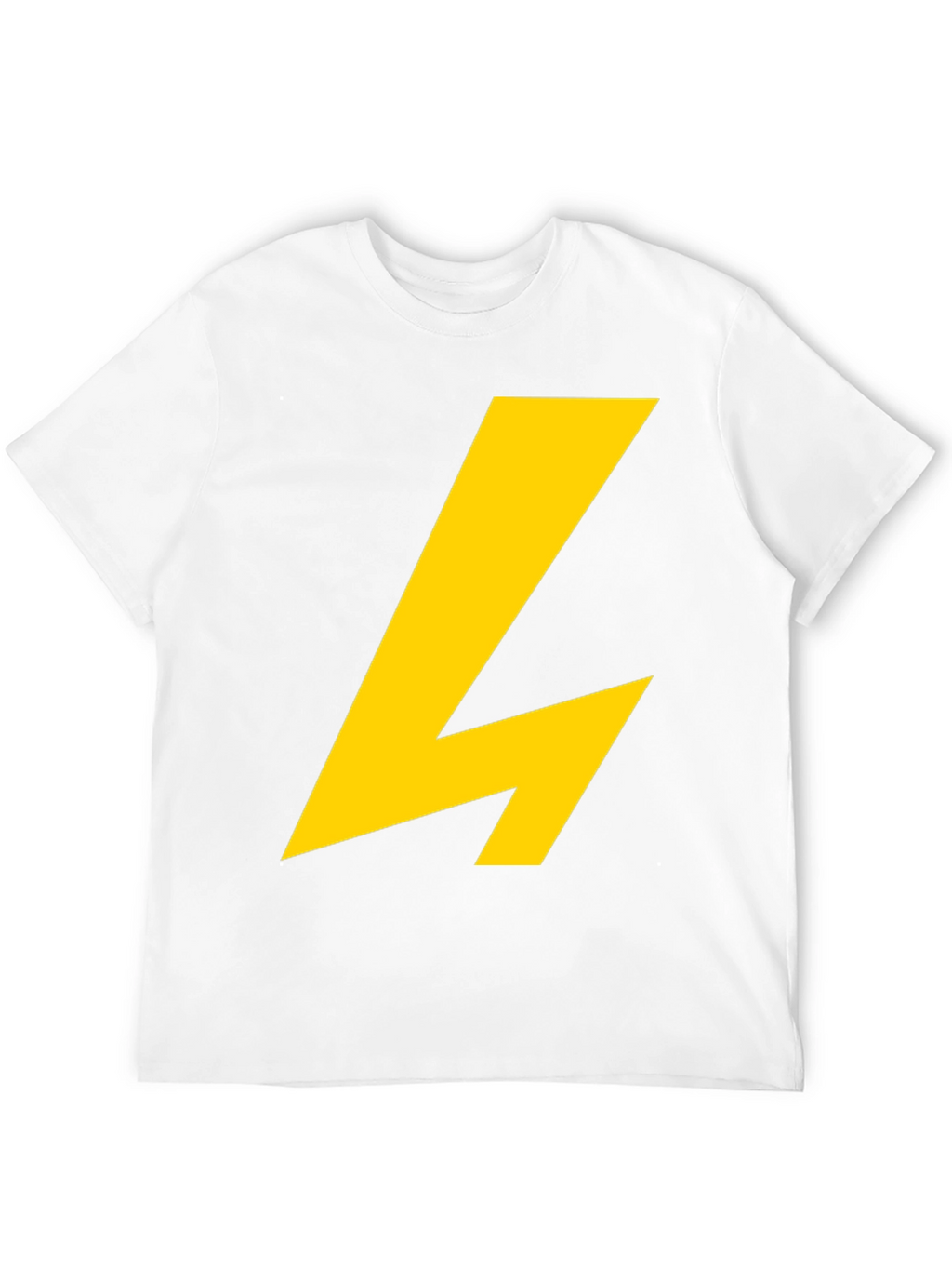 Black T-Shirt with Yellow Lightning Bolt Graphic