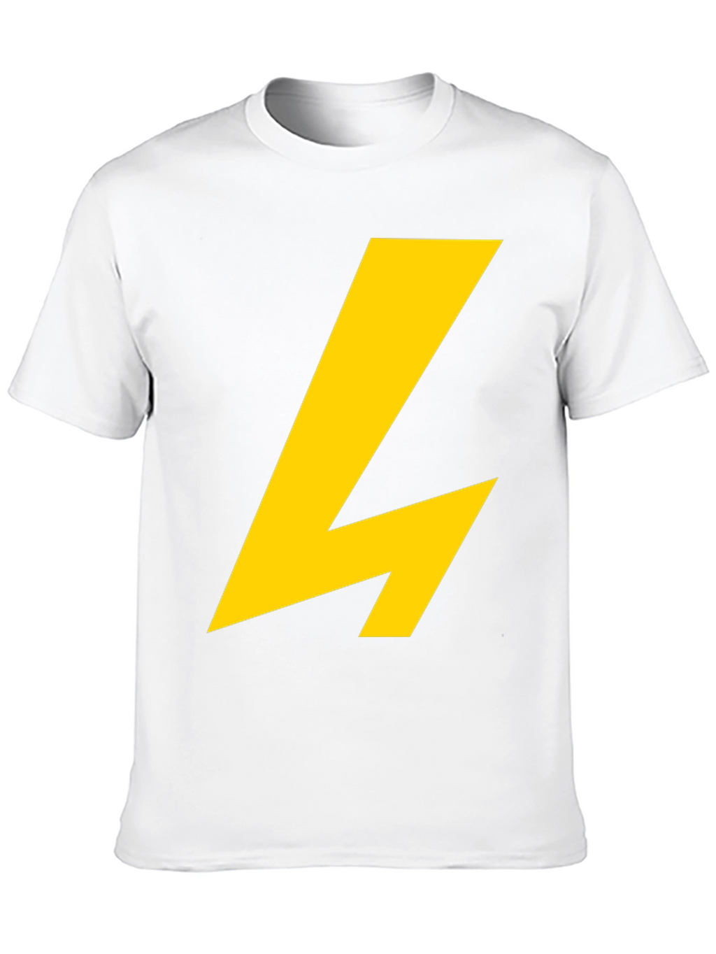 Black T-Shirt with Yellow Lightning Bolt Graphic