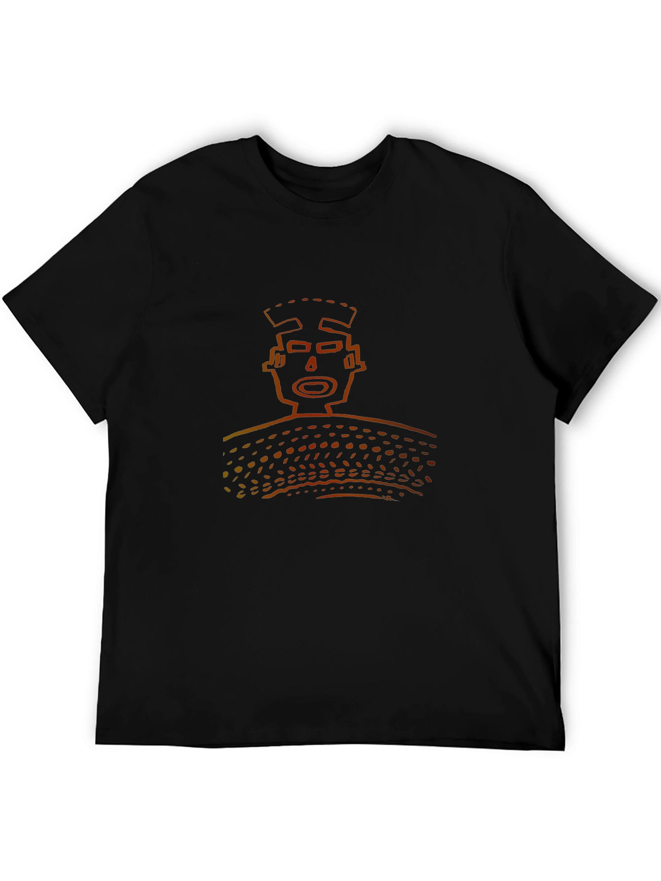 Abstract Graphic Print Black Crew Neck T-Shirt