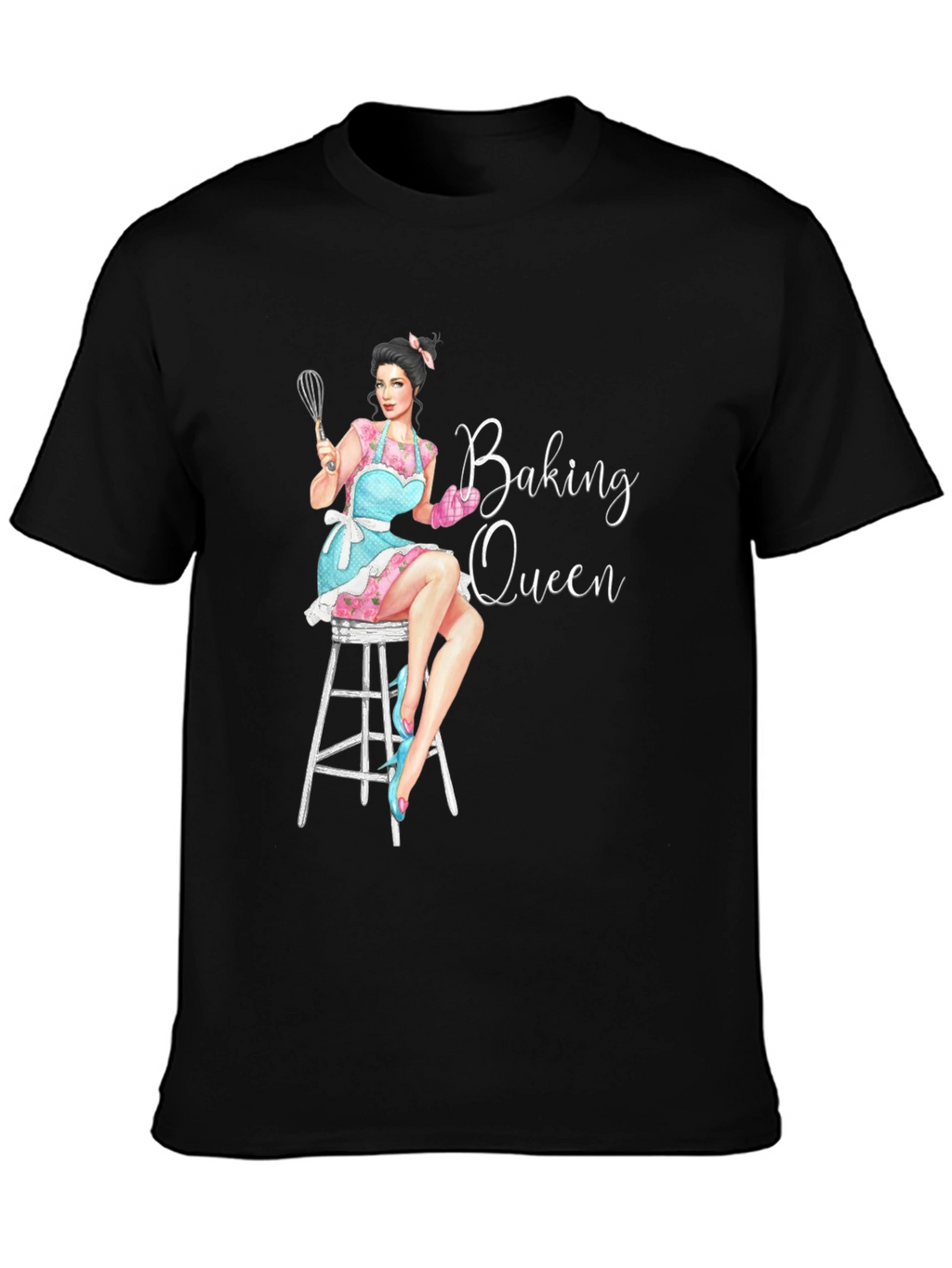 Baking Queen Graphic T-Shirt - Black