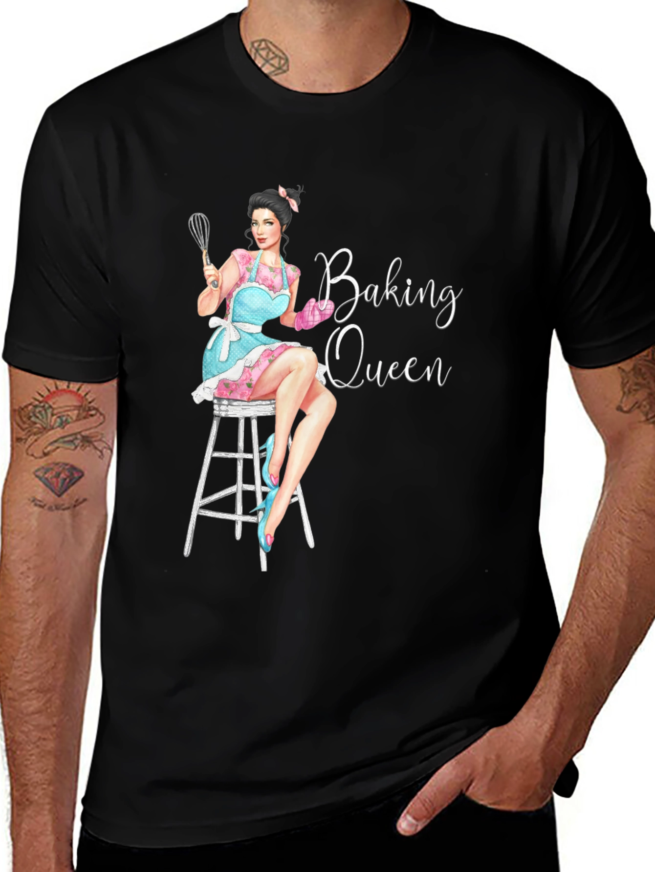Baking Queen Graphic T-Shirt - Black