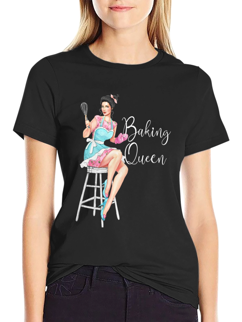 Baking Queen Graphic T-Shirt - Black