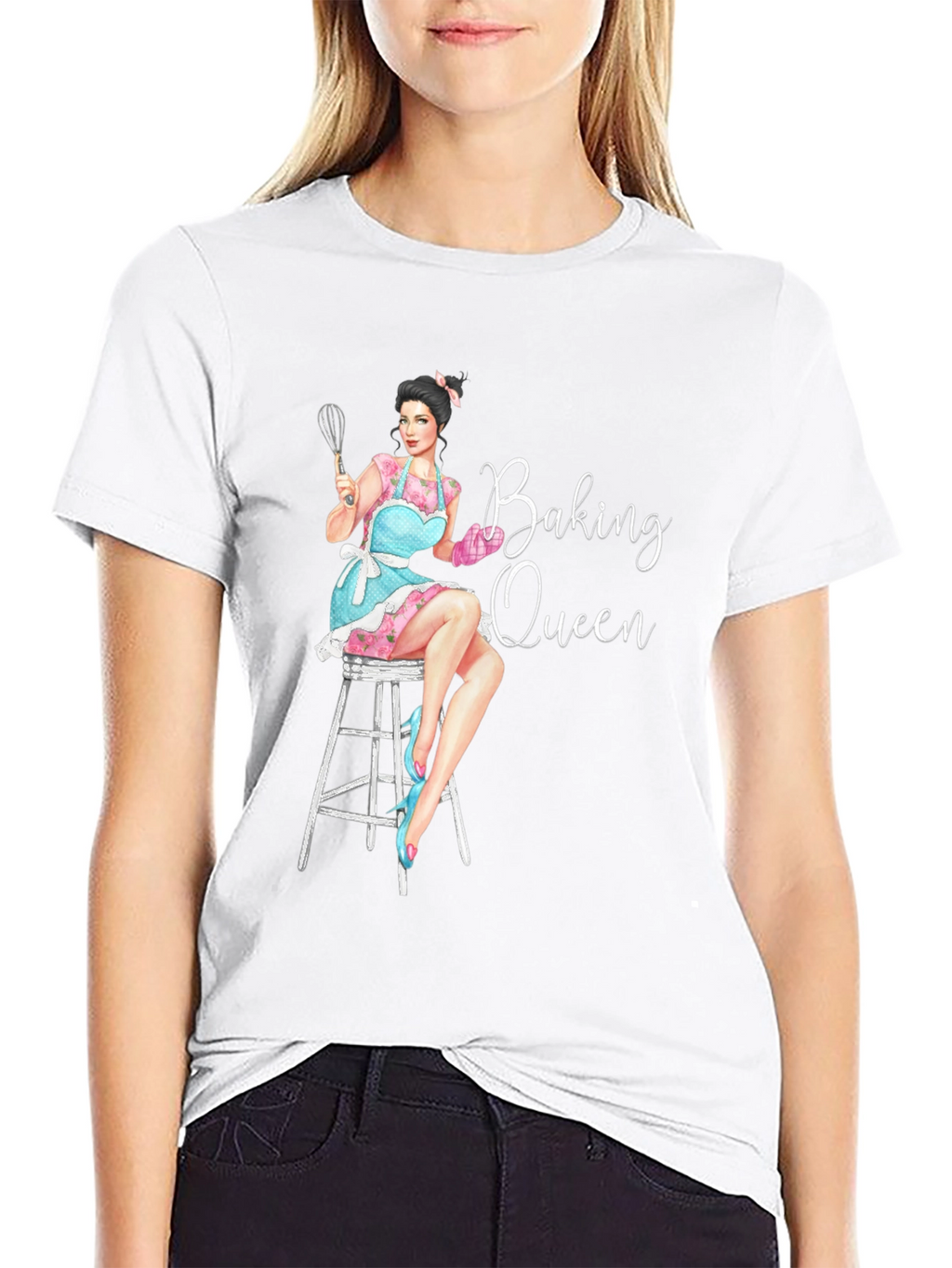 Baking Queen Graphic T-Shirt - Black