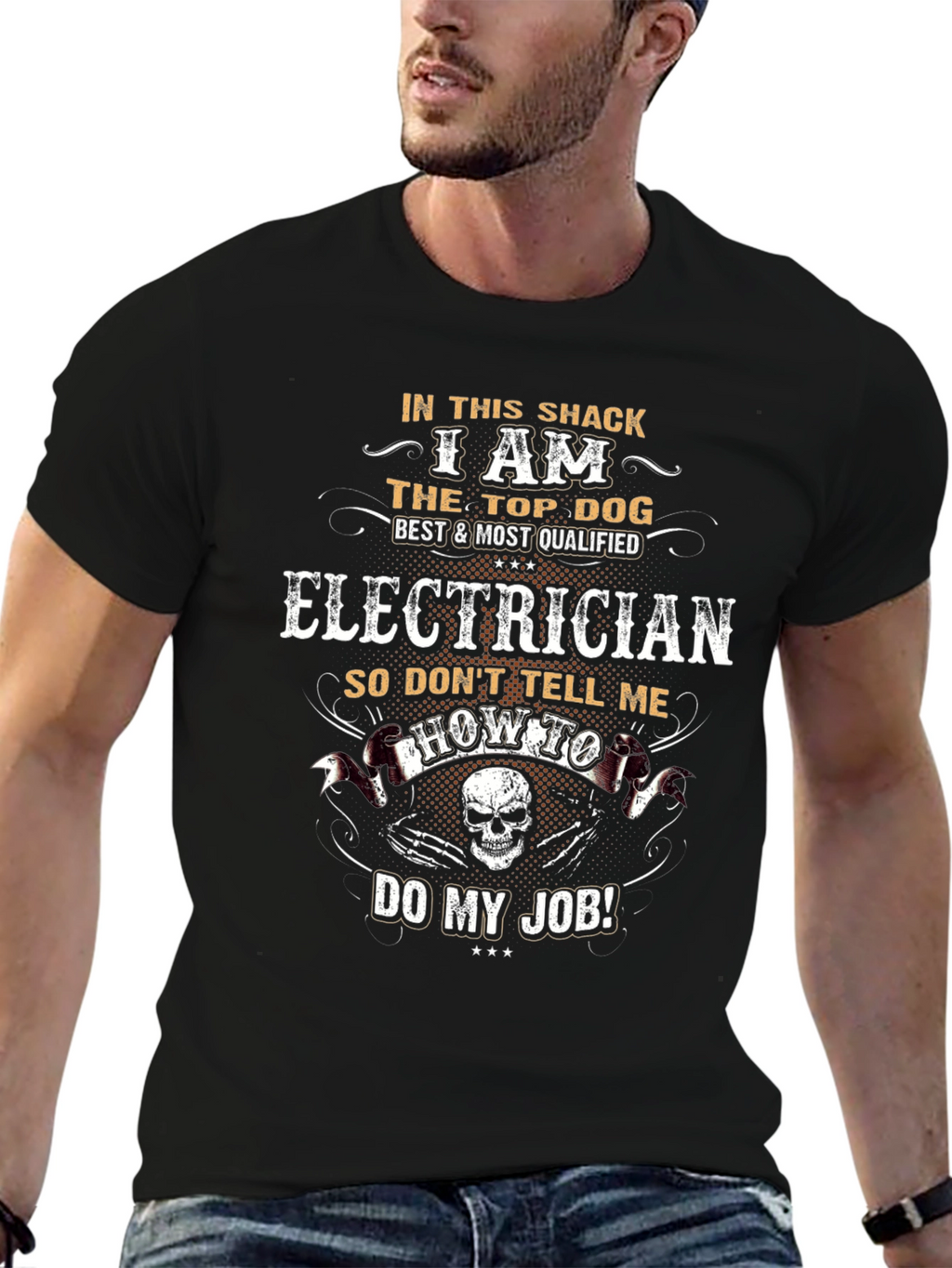 Electrician Top Dog Graphic T-Shirt