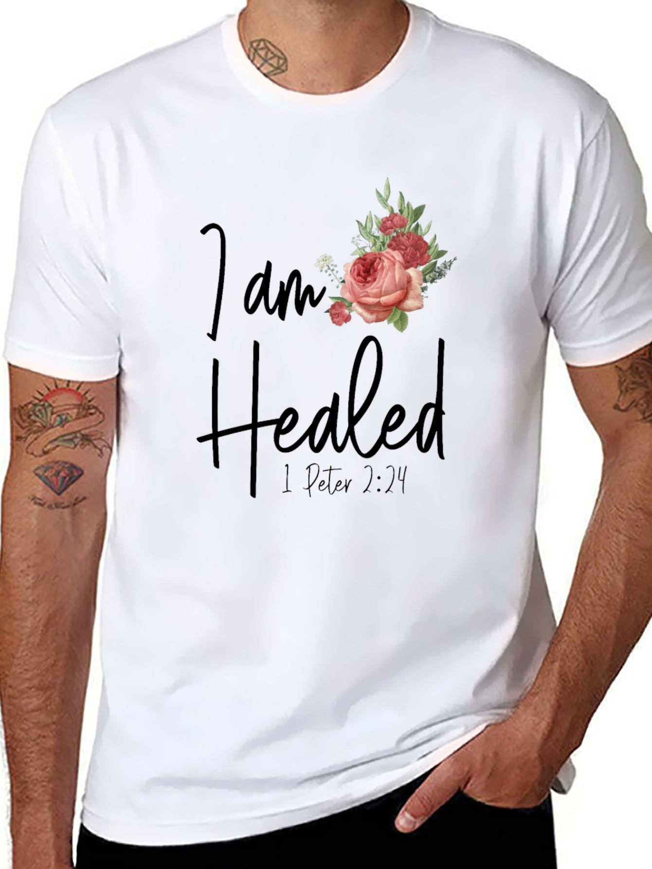 I am Healed Floral T-Shirt
