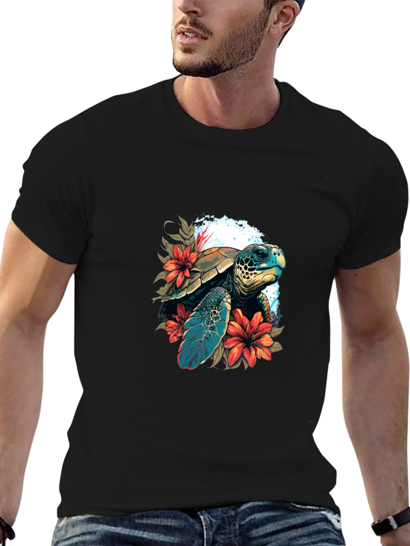 Sea Turtle Graphic Tee - Island Style Black T-Shirt
