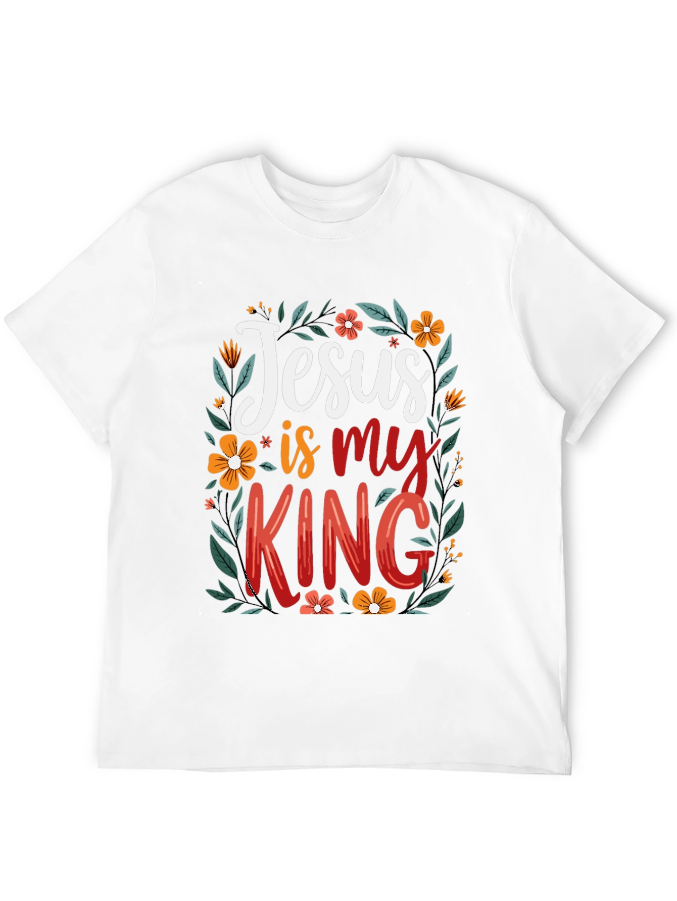 Jesus is my King Floral T-Shirt
