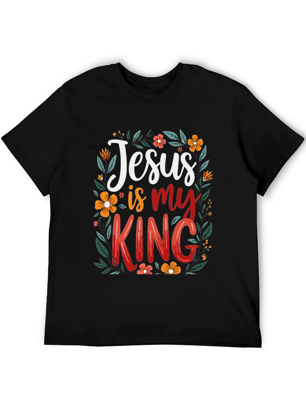 Jesus is my King Floral T-Shirt