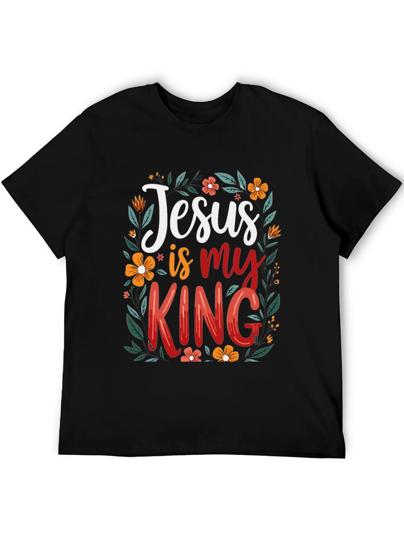 Jesus is my King Floral T-Shirt