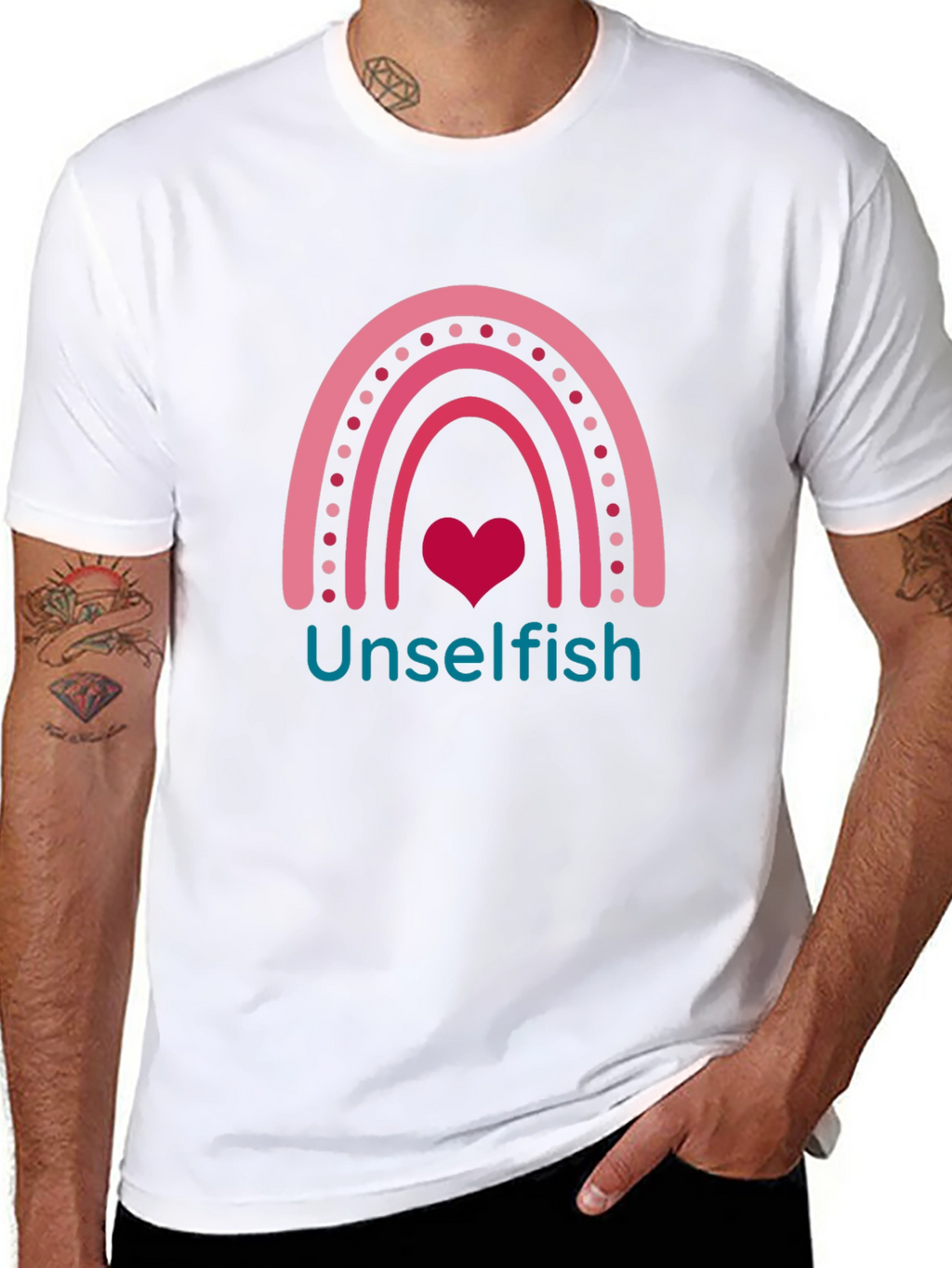Unselfish Rainbow Heart Graphic Tee