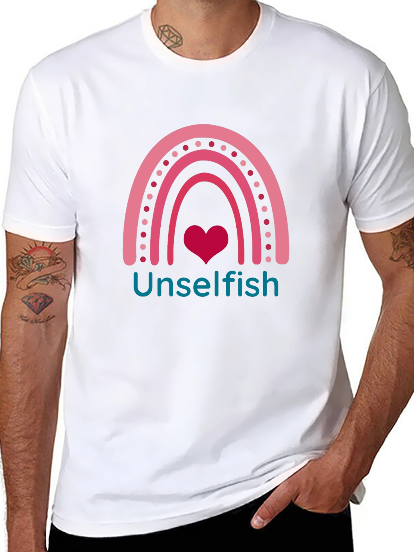 Unselfish Rainbow Heart Graphic Tee