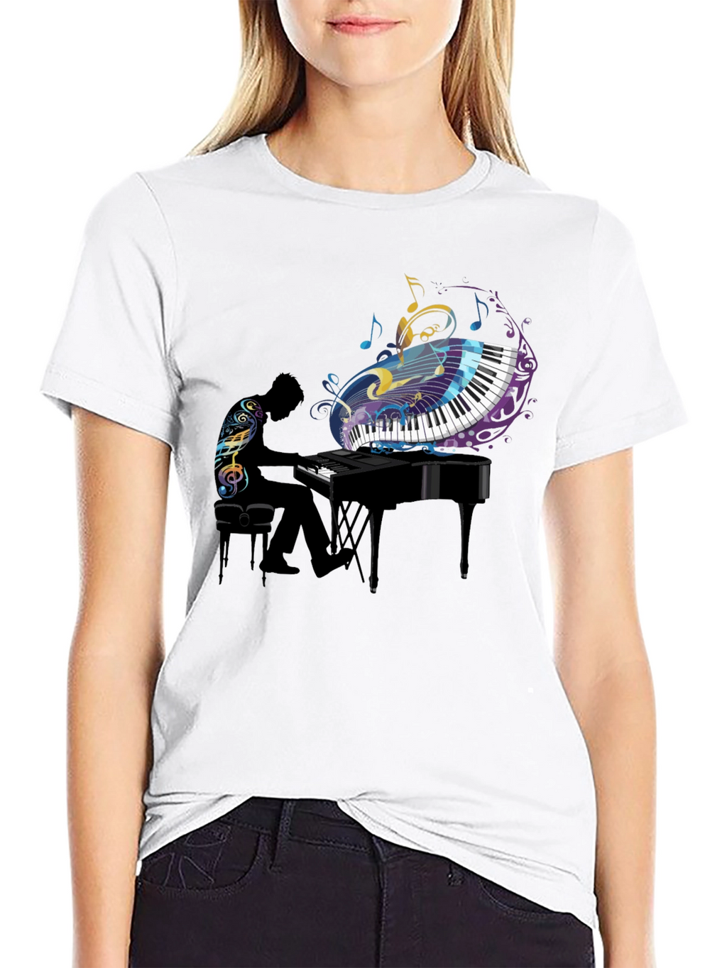 Piano Player Graphic Tee - Stylish Music Lover Shirt
