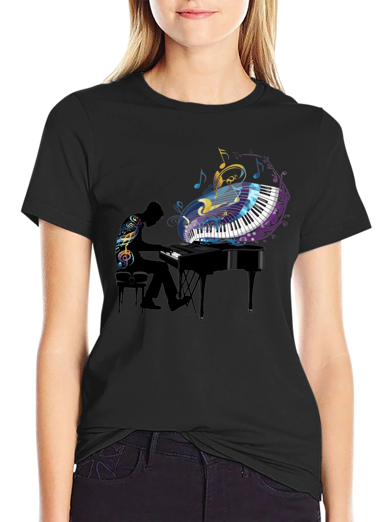 Piano Player Graphic Tee - Stylish Music Lover Shirt