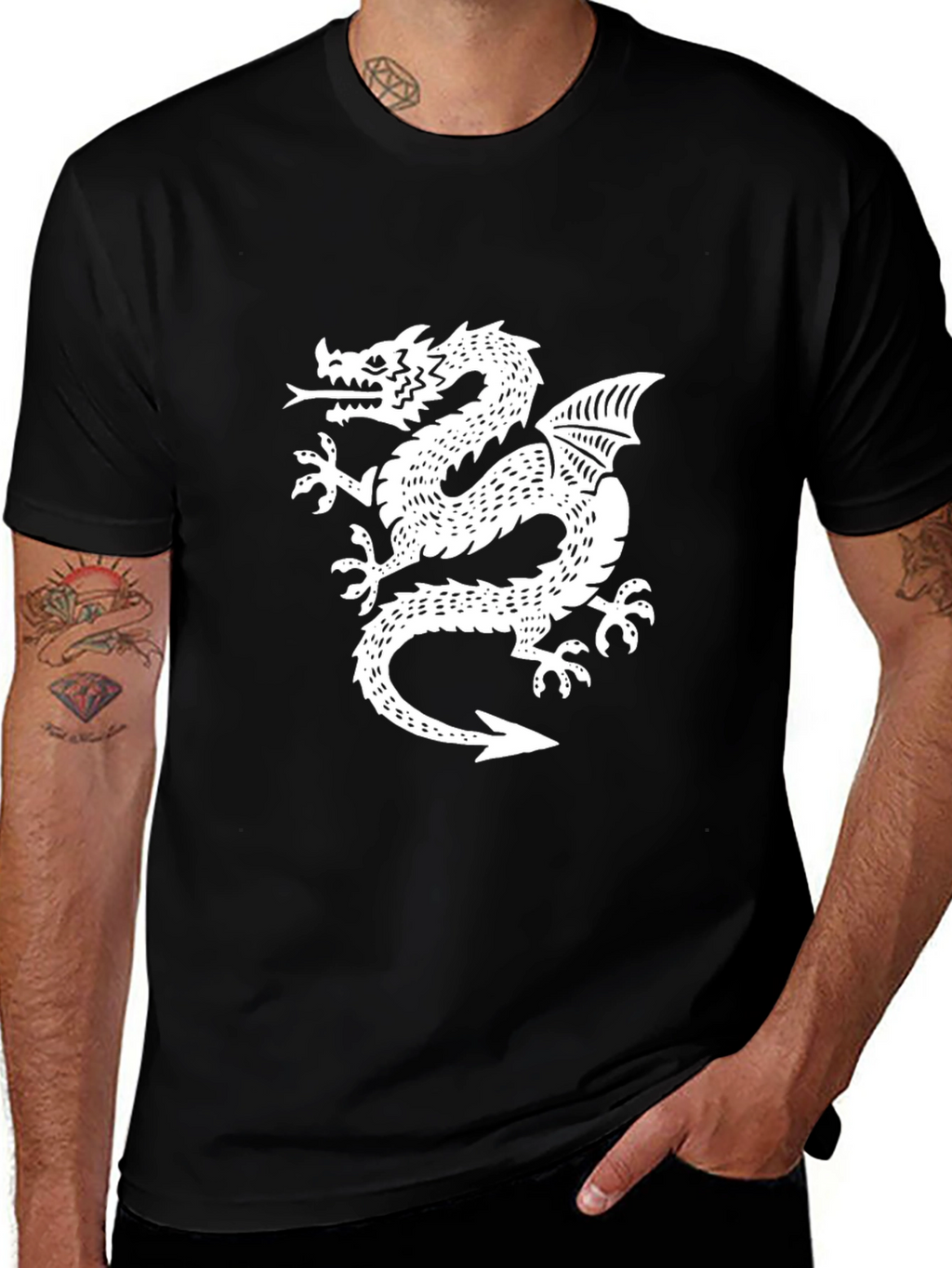 Dragon Graphic T-Shirt - Black Cotton Tee