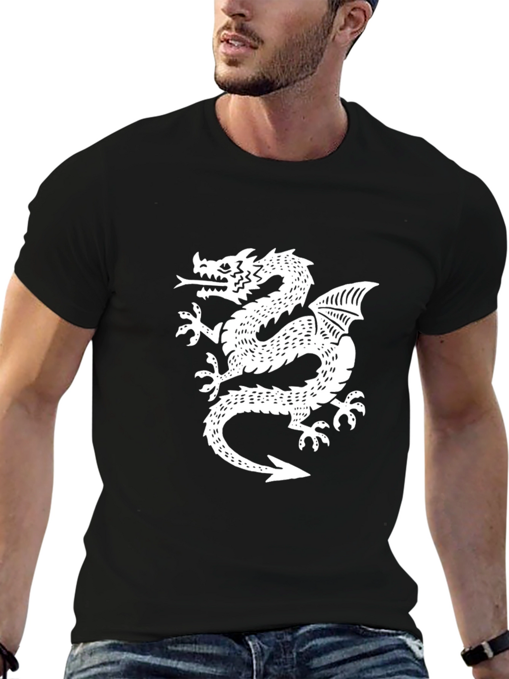 Dragon Graphic T-Shirt - Black Cotton Tee